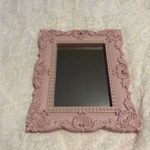 Elegant Pink Ornate Wall Mirror